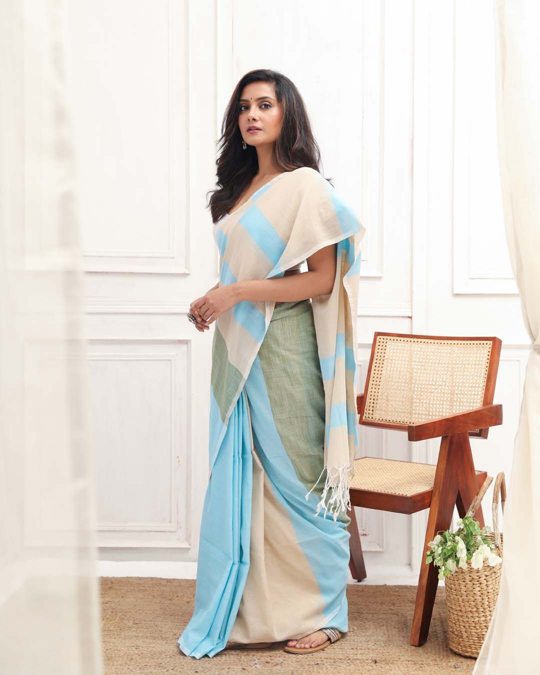 RAINBOW STRIPES (BENGAL HANDLOOM 100% PURE COTTON SAREE)