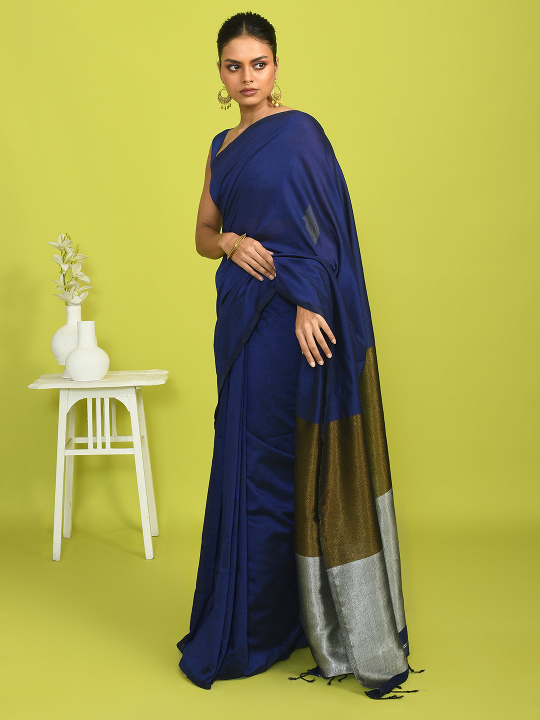AZURE PROFESSIONAL (BENGAL HANDLOOM COTTON BLEND SAREE)