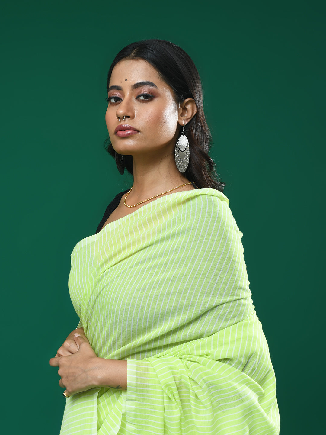 VERDANT BLISS (BENGAL HANDLOOM COTTON BLEND SAREE)