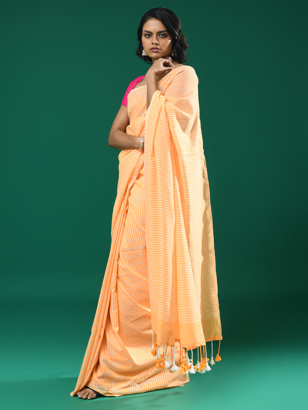 SUNSET GLOW (BENGAL HANDLOOM COTTON BLEND SAREE)