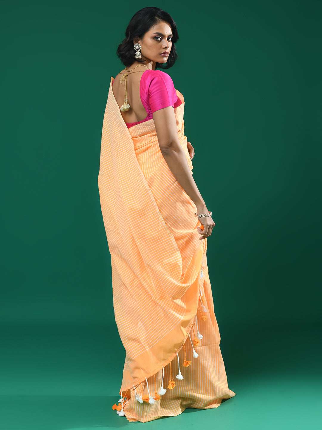SUNSET GLOW (BENGAL HANDLOOM COTTON BLEND SAREE)