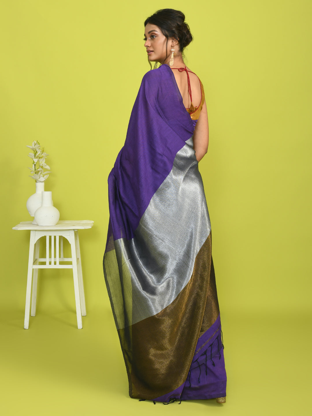 AMETHYST GRACE (BENGAL HANDLOOM COTTON BLEND SAREE)