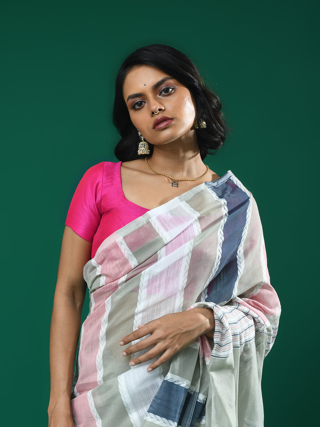 URBAN SERENITY (BENGAL HANDLOOM COTTON BLEND SAREE)