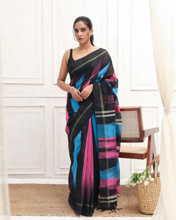 KALEIDOSCOPE HARMONY (BENGAL HANDLOOM COTTON BLEND SAREE)