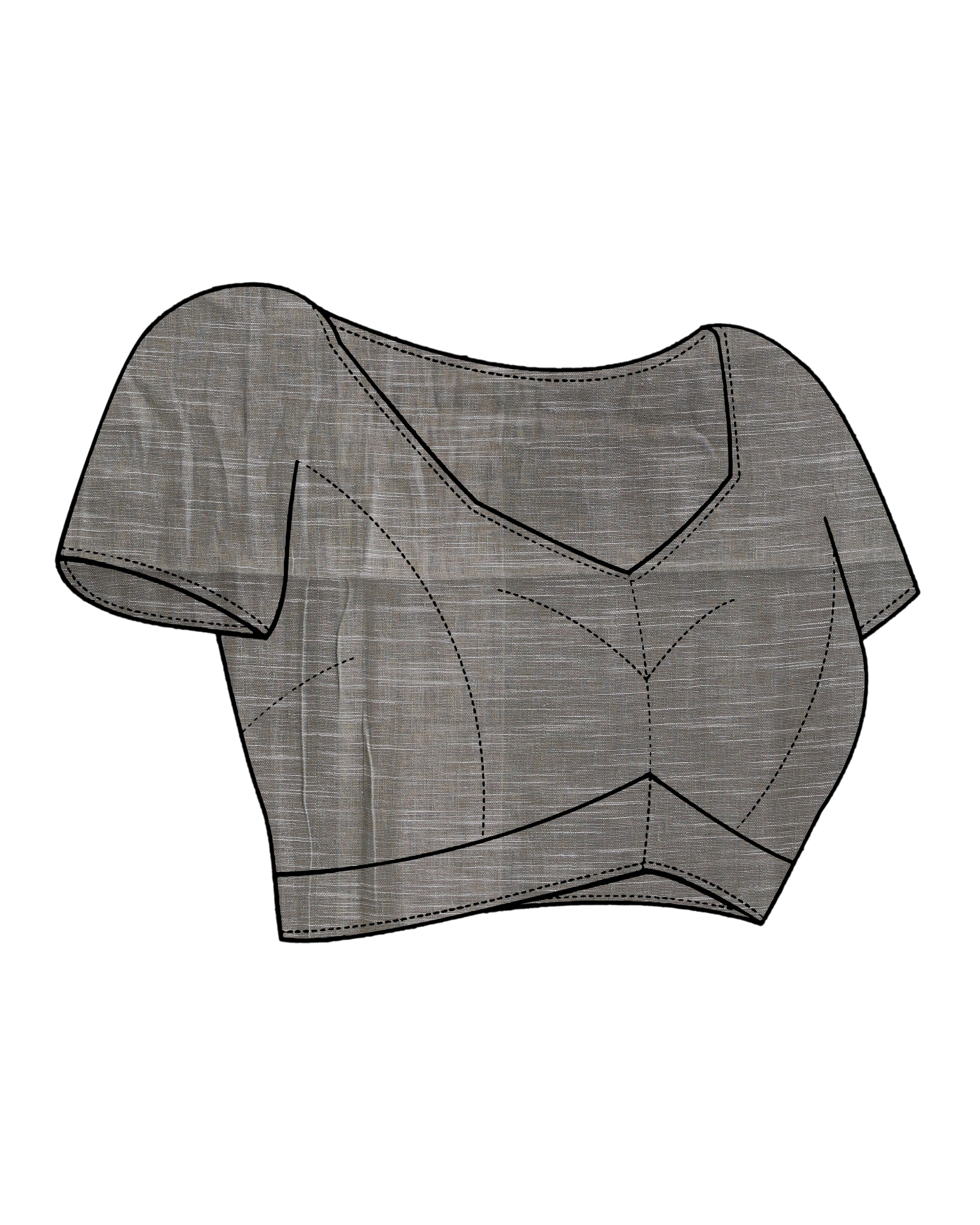 VERDANT CONFIDENCE (HANDLOOM PURE LINEN SAREE)