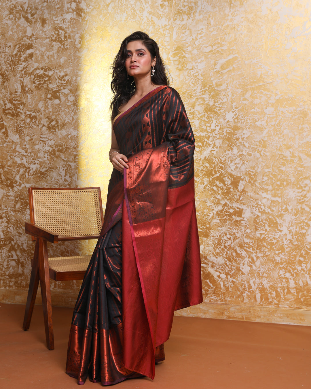 MIDNIGHT ENIGMA (KANJEEVARAM ART SILK SAREE)