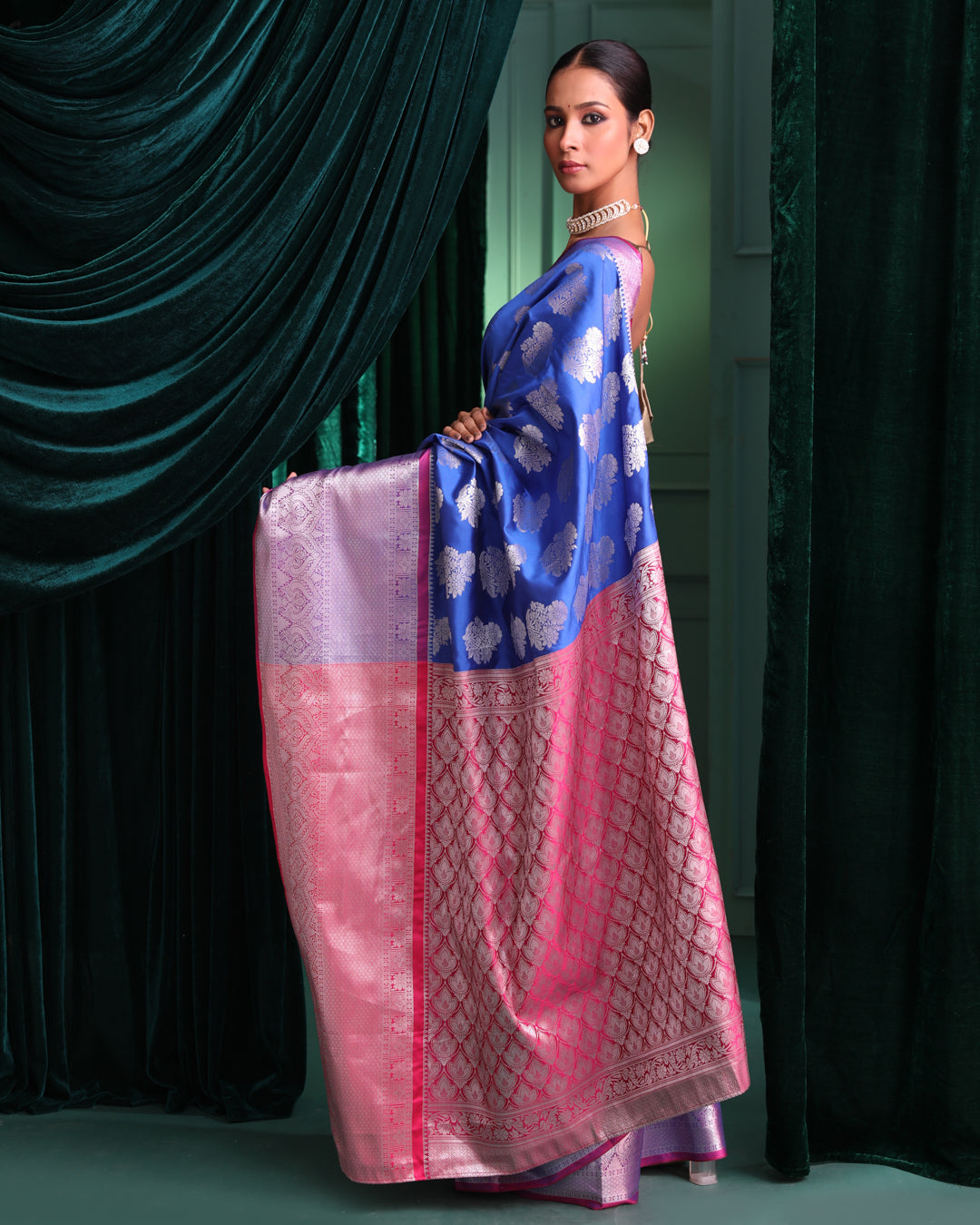 AZURE ELEGANCE (KANJEEVARAM ART SILK SAREE)