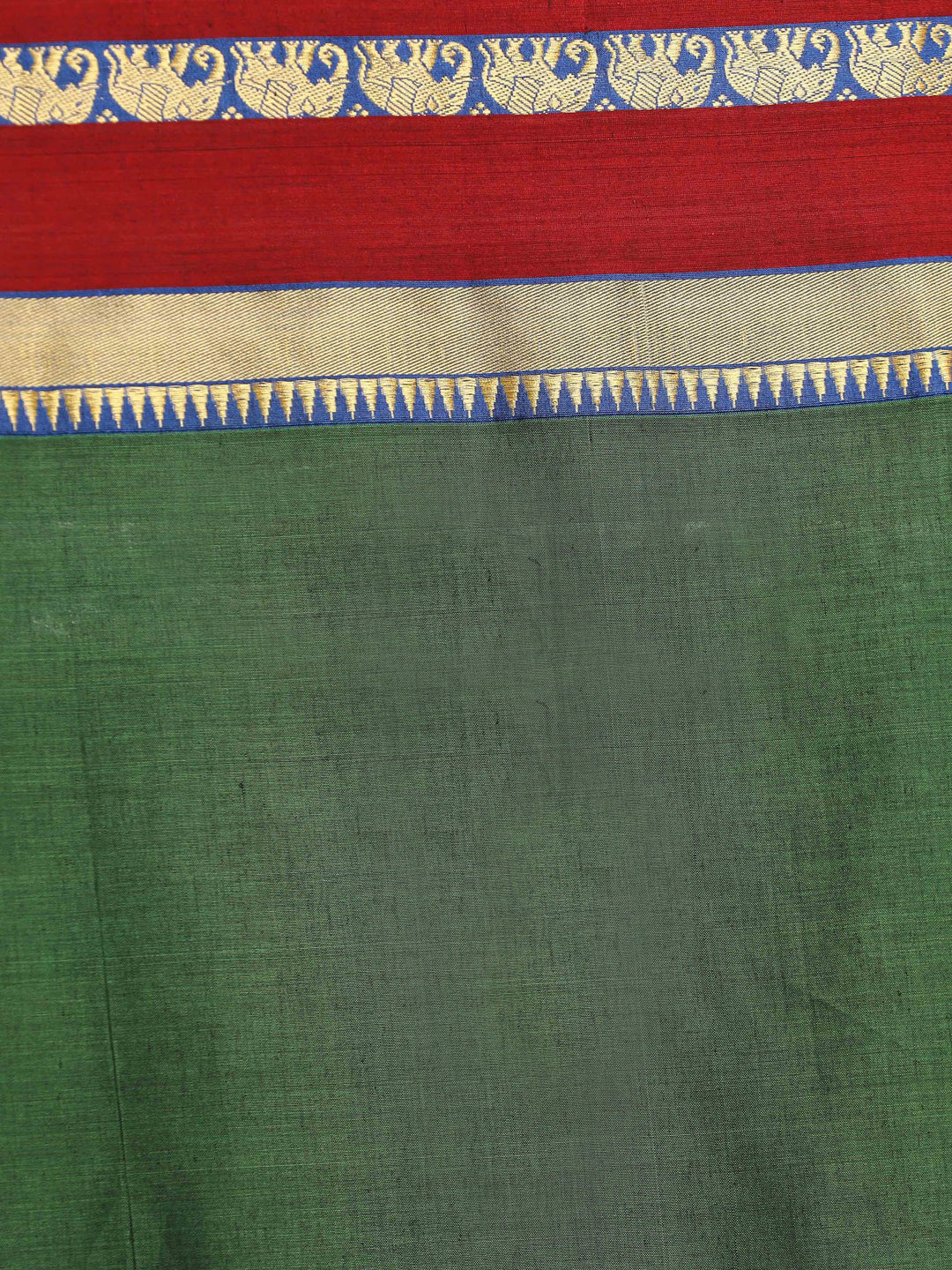 Indethnic Green Solid Saree - Saree Detail View