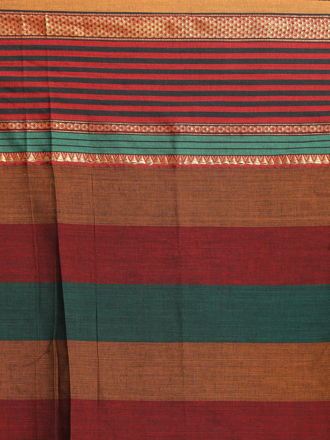Indethnic Maroon Pure Cotton Solid Saree - Saree Detail View