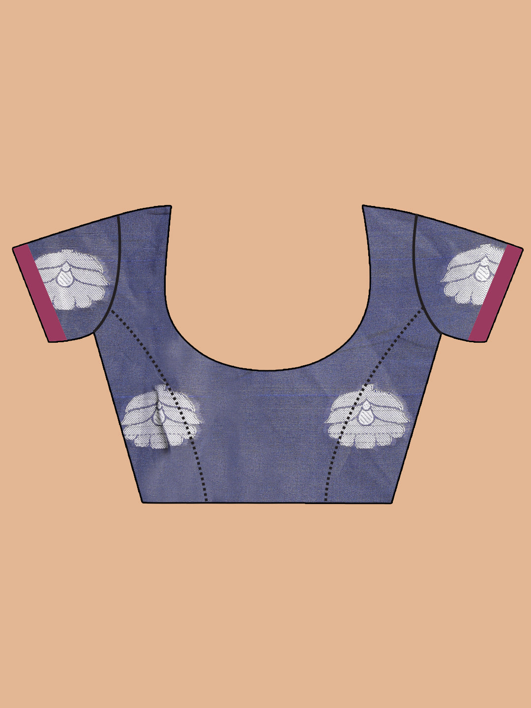 Indethnic Orange Woven Design Saree - Blouse Piece View