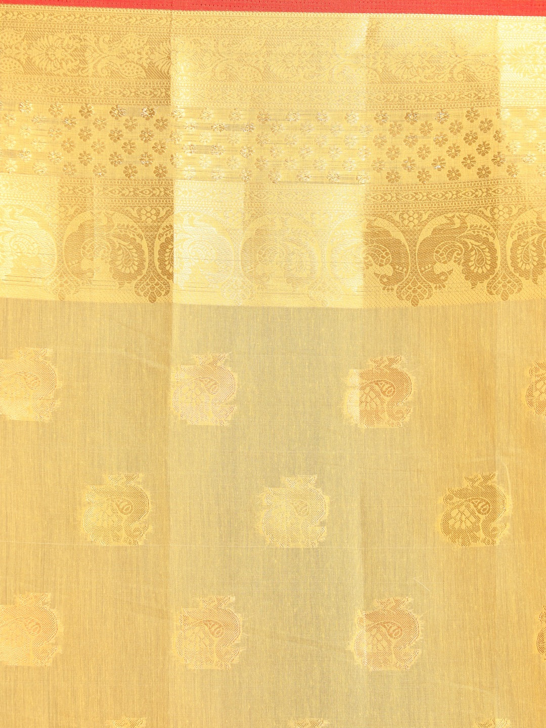 Indethnic Yellow Woven Design Saree - Saree Detail View